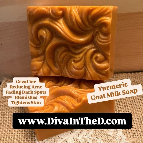 2 Bars Handmade Goat Milk Soaps Turmeric Goat Milk Soap - Picture 1 of 7